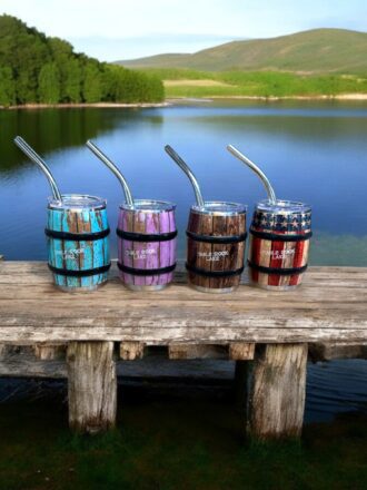 Mini Barrel Shot Glasses with Straw and Lid