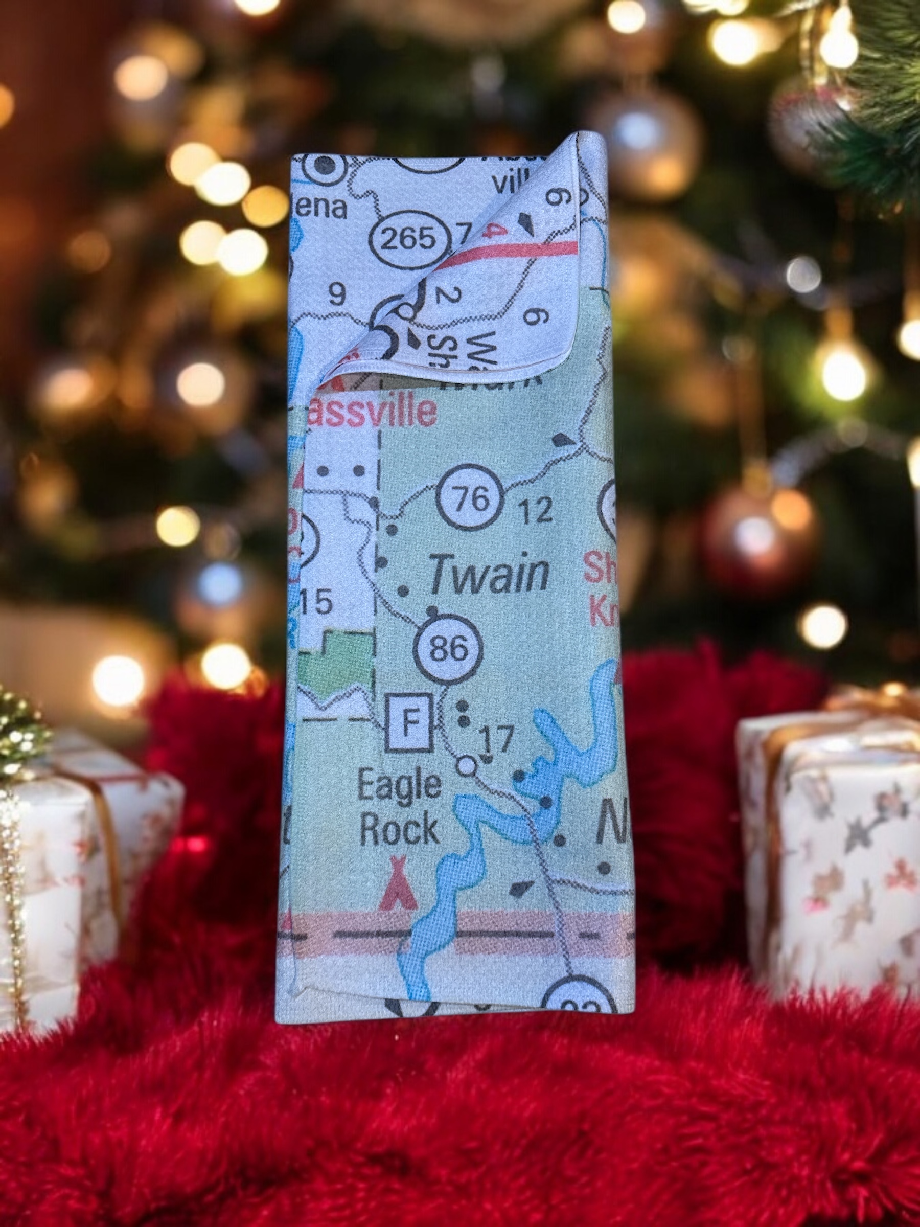 Custom Map-Print Kitchen Dish Towel